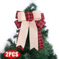 thumbnail image 1 of AMERTEER Christmas Tree Decorations Christmas Bow Ornaments 2PC, 1 of 4