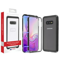 Samsung Galaxy S10e / S10 E (5.8") Phone Case Hybrid Magnetic Adsorption Snap-on [Full Body Protection] Thin Clear Tempered Glass Screen Protector Case BLACK Cover for Samsung Galaxy S10 E / S10e
