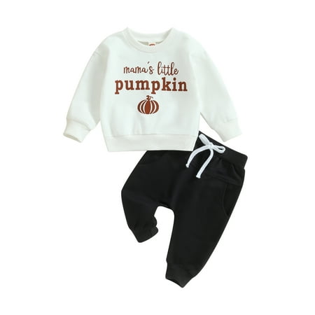

Gwiyeopda Toddler Baby Boys Halloween Costume Outfit Set Pumpkin Sweatshirt and Pants Set Tracksuit