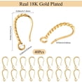 thumbnail image 2 of 1 Box 40pcs Real 18K Gold Plated Gold Earring Hooks Earring Wire Findings Brass Metal Twist French Style Earwires Hooks with Open Loop for Jewelry Making Women Wedding Supplies Crafting DIY, 2 of 7