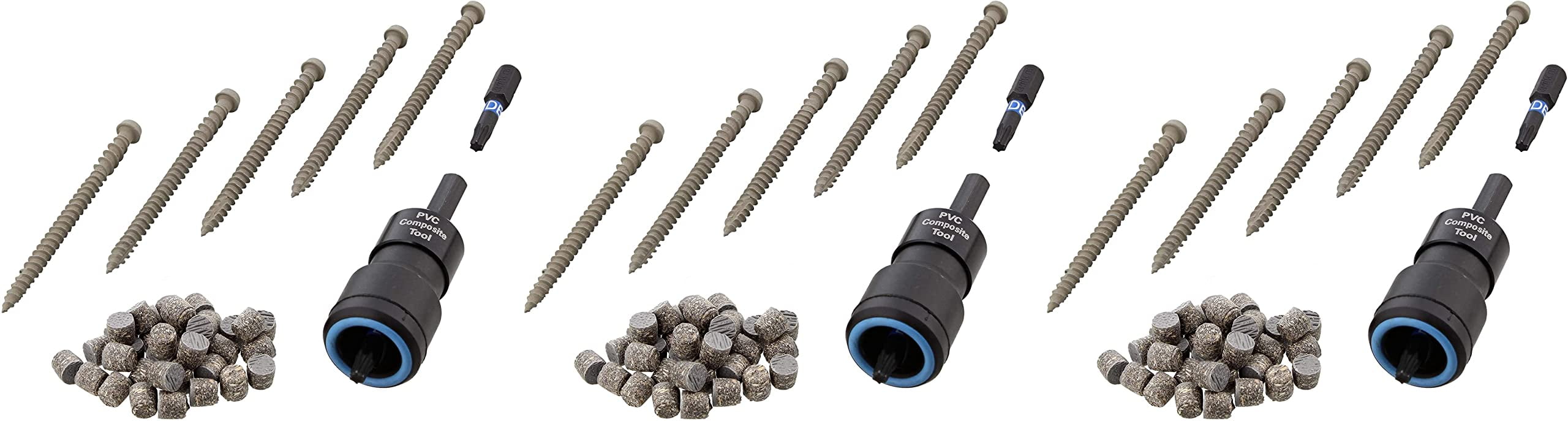 Pro Plug System Plugs and Epoxy Screws for Trex Pebble Grey Decking