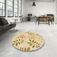 thumbnail image 3 of Ahgly Company Indoor Round Patterned Golden Blonde Gold Area Rugs, 6' Round, 3 of 6