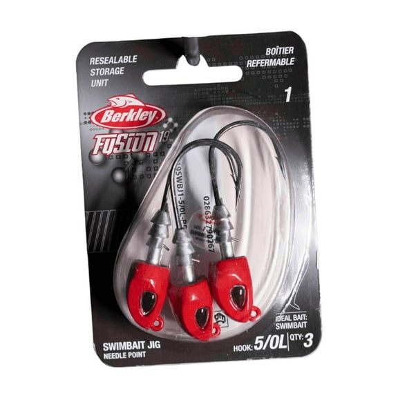 Berkley Fusion19 Swimbait Jighead, Red, Size 5/0 L, 1/4 oz.