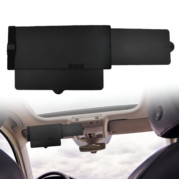 LAMIRO Car Visor Sunshade Extender, Window Shade, Anti-Glare Sun Blocker for Driver or Front Seat Passenger, 1 Piece (Black)