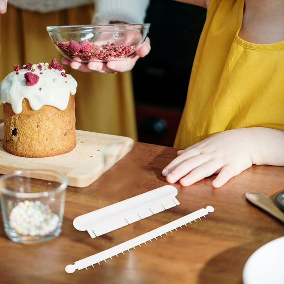 MLINS White Plastic Cake Arc Ruler for Baking Accurate Measurement Tool with Unique Arc Set