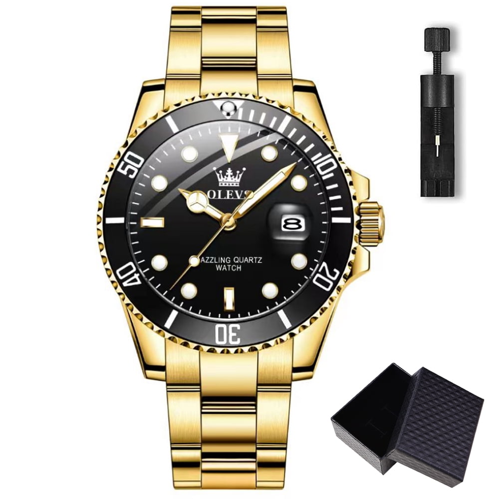 OLEVS Mens Watch Waterproof Luminous Date Watches Stainless Steel Business Casual Male Wristwatch