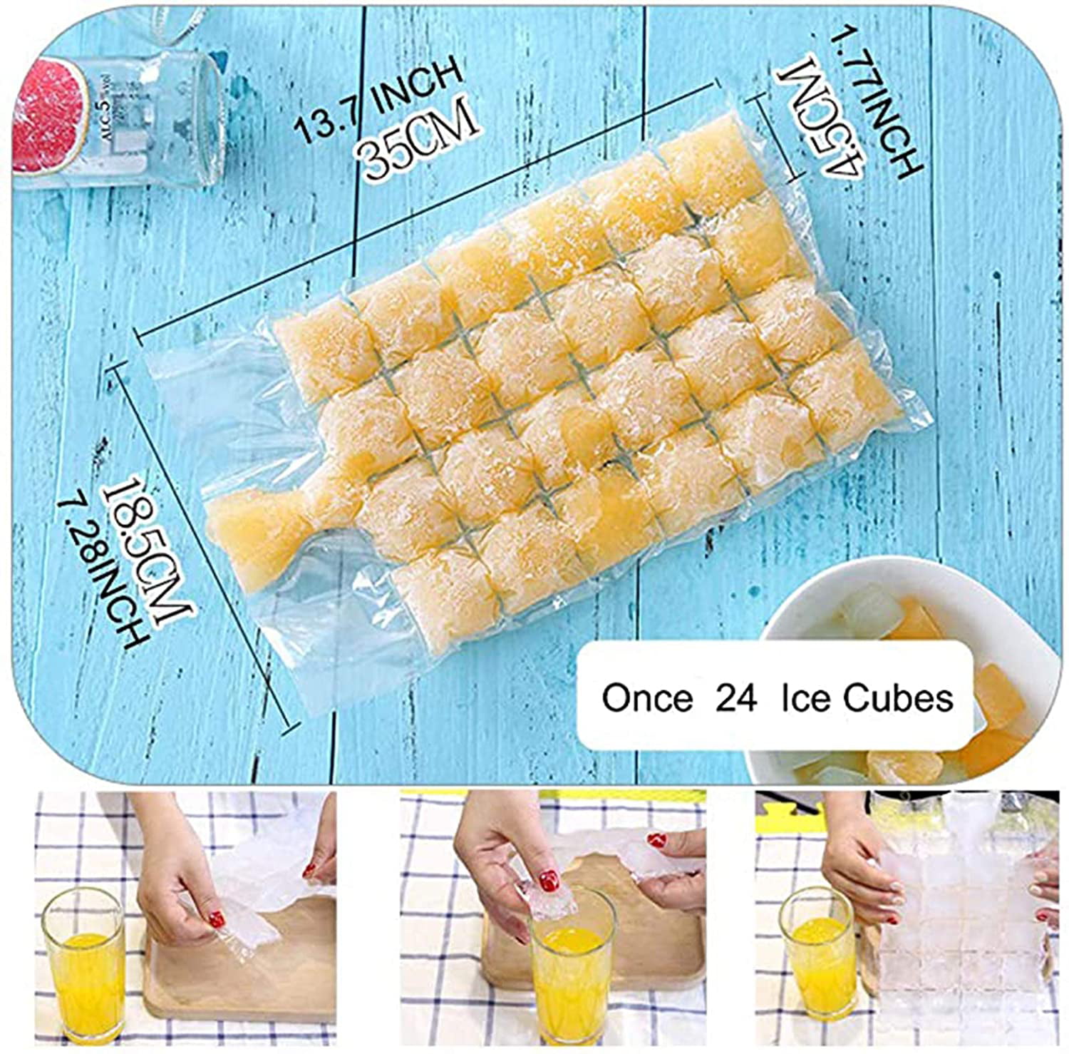 Disposable Ice Cube Bags ,Stackable Easy Release Ice Cube Mold