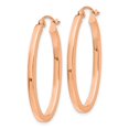 thumbnail image 2 of Primal Gold 14 Karat Rose Gold Oval Tube Hoop Earrings, 2 of 4