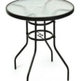 thumbnail image 5 of Spaco 27.5 Inch Round Patio Dining Table, Dining&nbsp;Table with Rippled Tempered Glass Top for Patio, Garden, Backyard, Black, 5 of 6