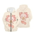 thumbnail image 6 of chaqlin Girl Hoodies Size 6-7 Cute Axolotl Full Zip Hoodie Casual Long Sleeve Sweatshirt Jacket Kids School Outerwear Fall Teens Clothes, 6 of 6