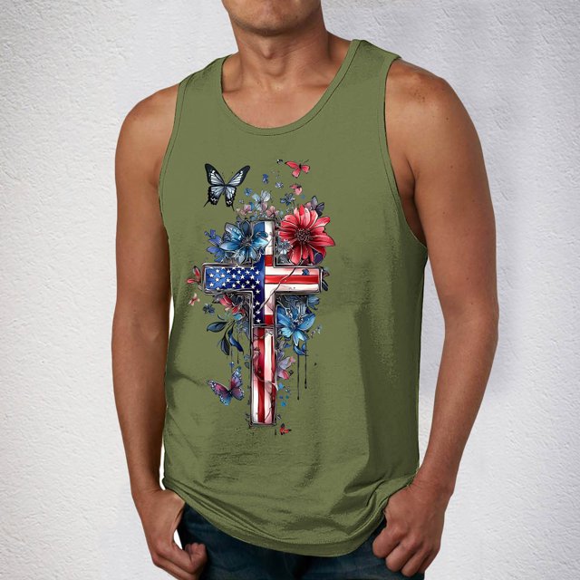 Camiseta sin mangas de cuello redondo para hombre, ropa de ocio, fitness, para el hogar, pijamas, camiseta con estampado de moda a color, blusa deportiva de poliéster para hombre