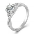 thumbnail image 4 of solitaire jewels Twisted Shank 1.5CT Round Moissanite Hidden Halo Engagement Ring For Women, 14K Yellow Gold, 4 of 7