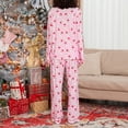 thumbnail image 6 of Women Christmas Cute Pajamas Set Long Sleeve Button Down Shirts Tops and Pants Sets Fall Winter Xmas Holiday Pj Sleepwear Loungewear, 6 of 7