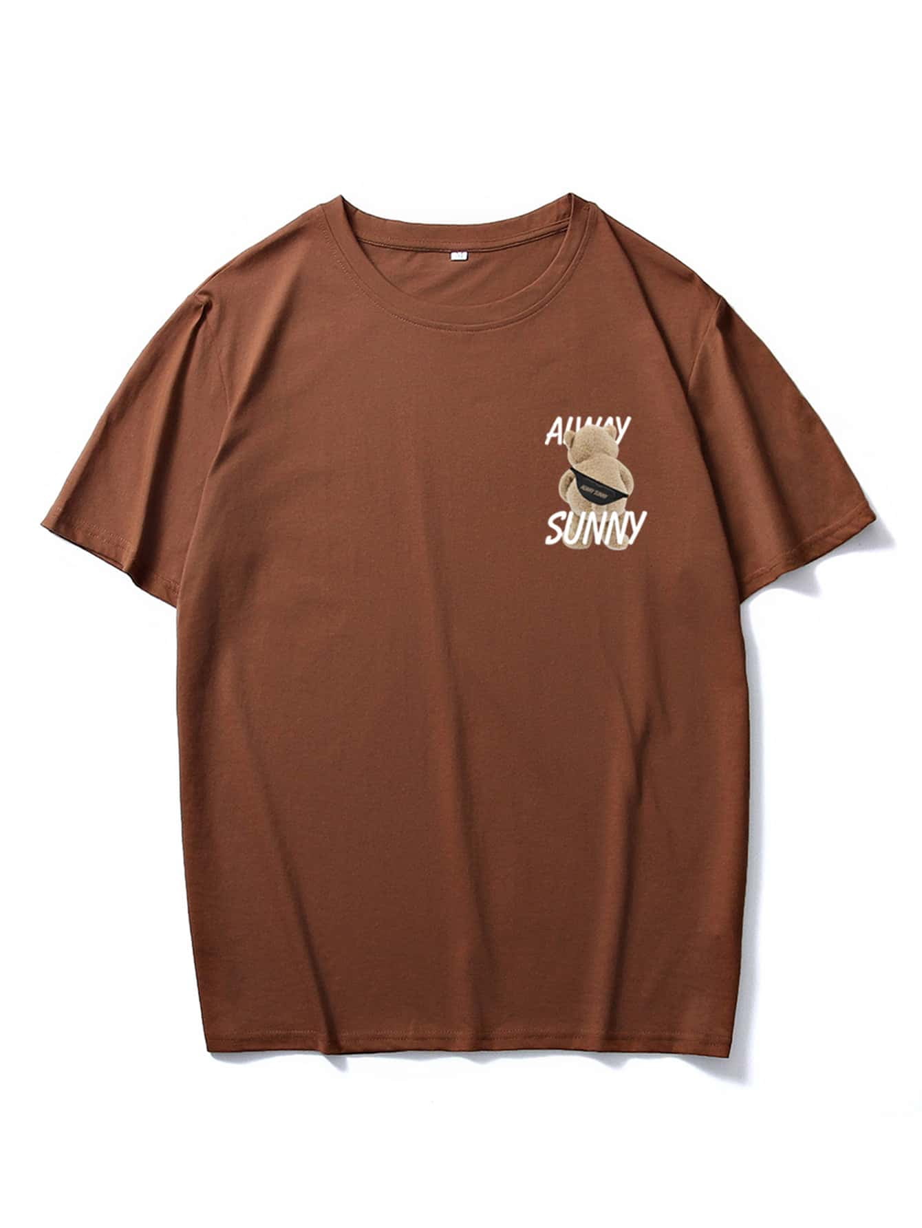Coffee Brown Men Bear Slogan Graphic 