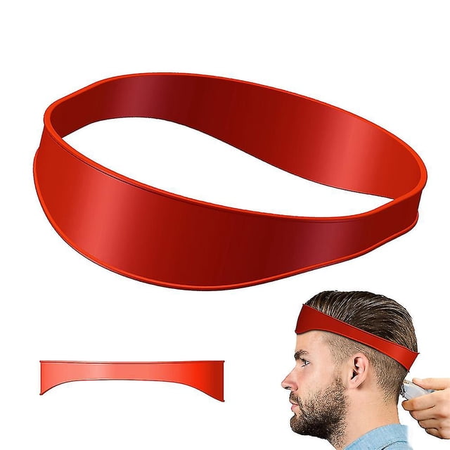 Gabarit de Rasage Portable pour le Cou, Guide de Coupe de Cheveux, Bande de Cheveux en Silicone Extensible Courbée pour Coupes à la Maison, Guide de Décoloration et de Coupe pour Tondeuses