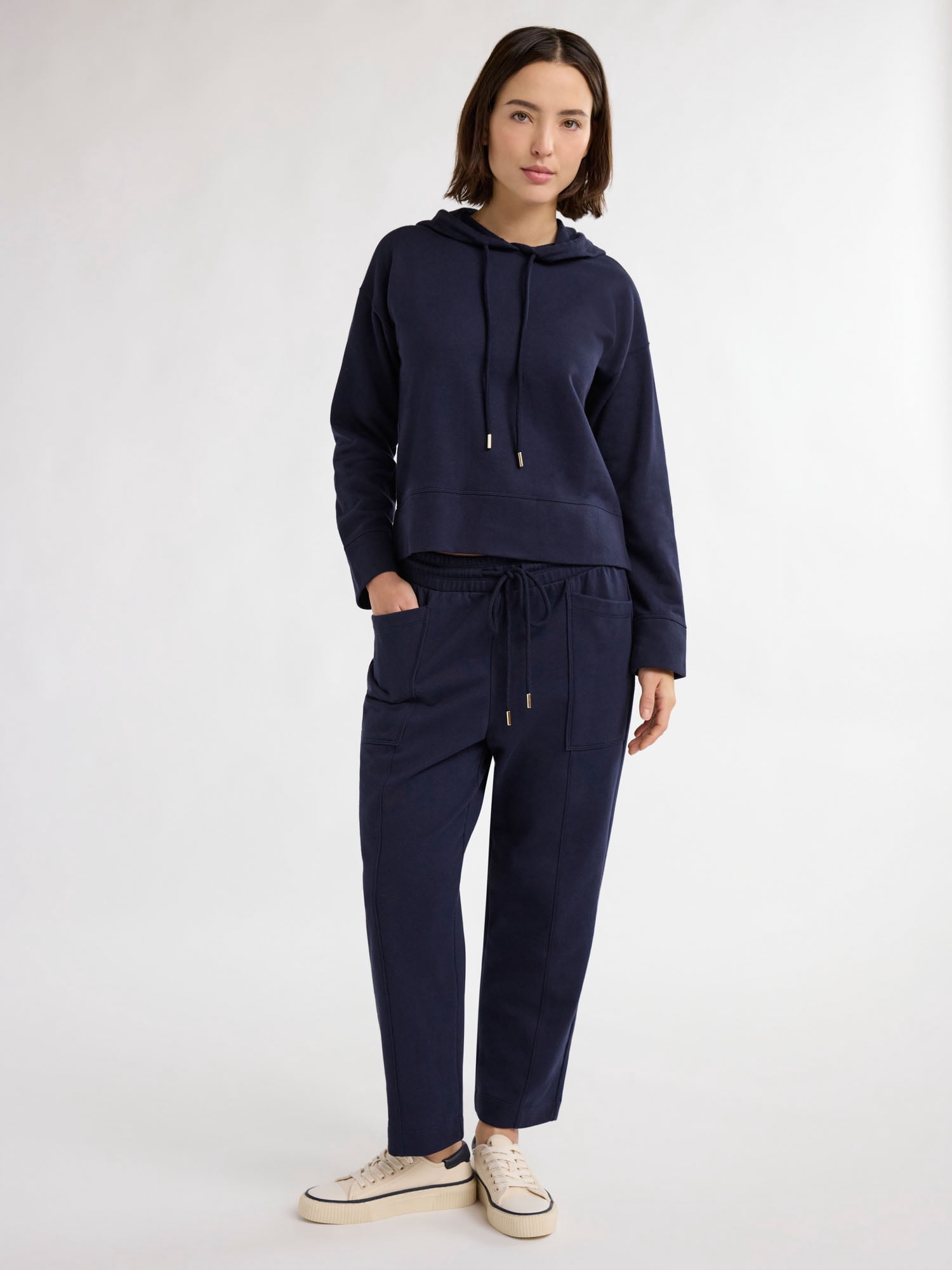 Free Assembly Women's and Women's Plus French Terry Cloth Sweatpants with Patch Pockets, 24.5" Inseam, Sizes XS-4X