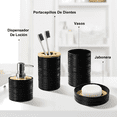 thumbnail image 3 of Juego De Accesorios Baño 4 Pzs Dispensador Bambú Y Plástico Xtellar negro, 3 of 3