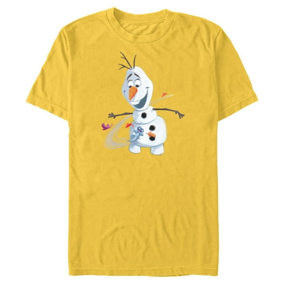 Disney Frozen 2 Olaf & Mattias Autumn Fun - Short Sleeve Blended T-Shirt for Adults - Customized-Yellow