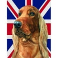 thumbnail image 1 of Irish Setter avec Drapeau Anglais Union Jack Drapeau Britannique Format Jardin, 1 of 1