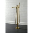 thumbnail image 2 of Kingston Brass KS7037DPL Paris Freestanding Tub Faucet with Hand Shower, Brushed Brass, 2 of 6
