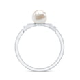 thumbnail image 2 of Rosec Jewels Freshwater Pearl Solitaire Ring with Diamond, Cute Bow Tie Ring - 6 mm, 925 Sterling Silver, US 9.00, 2 of 8