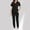 Black, variant on Todays Clearance Sale! Pitauce Scrub Set for Women Solid Color V Neck Short Sleeve Tops Long Pants Protective Outfits Nursing Working Uniform Set with Pocket