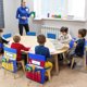 thumbnail image 4 of Chair Back Pocket School Seat Chair Storage Pocket Organizer with Label Slot Multiple Pockets for School Home Classroom Preschool Daycare (Red+Blue), 4 of 4