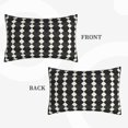 thumbnail image 6 of ZNDUO Rectangular Plush Cushion Cover, Black Abstraction Seamless Pattern Non-Pilling Hidden Zip Bedroom Sofa Pillowcases, 14"x20", 6 of 8