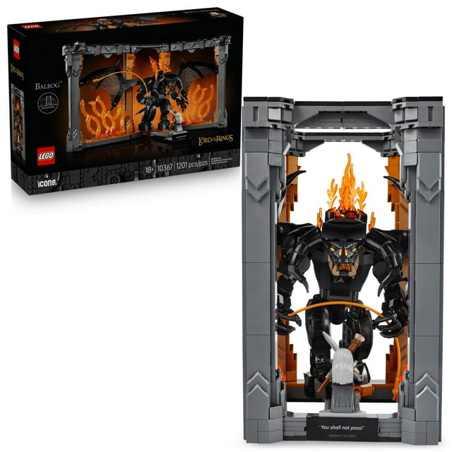 LEGO Icons The Lord of the Rings: Balrog Book Nook Building Set, 1201 pc.
