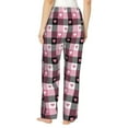 thumbnail image 3 of Goofa Heart Plaid Printed Soft Pajama Pants for Women, Wide Leg Comfy Casual Lounge Yoga Pants-X-Large, 3 of 9
