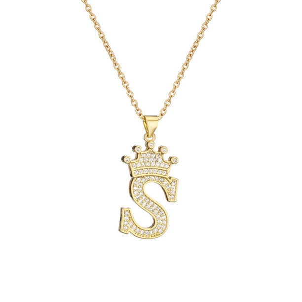 Sonducket InitialNecklacePendantEnglish Letter A to Z Modern Jewellery Birthday Crystal Charm Valentine'sDay Chain Ropa, zapatos y accesorios Miscelánea S 1