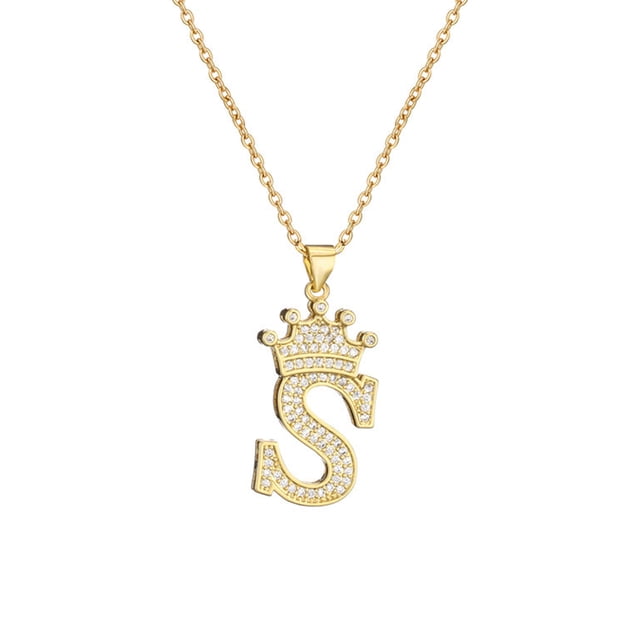 Sonducket InitialNecklacePendantEnglish Letter Alphabet A to Z Name Crystal Chain Charm Modern Valentine'sDay Joyas Regalos Ropa, zapatos y accesorios Miscelánea S 1