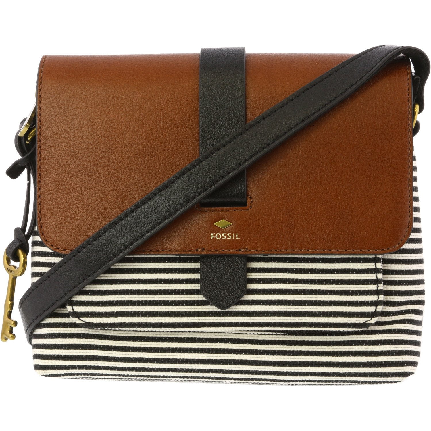 Fossil Fossil Women's Small Kinley Cross Body Fabric Bag Black