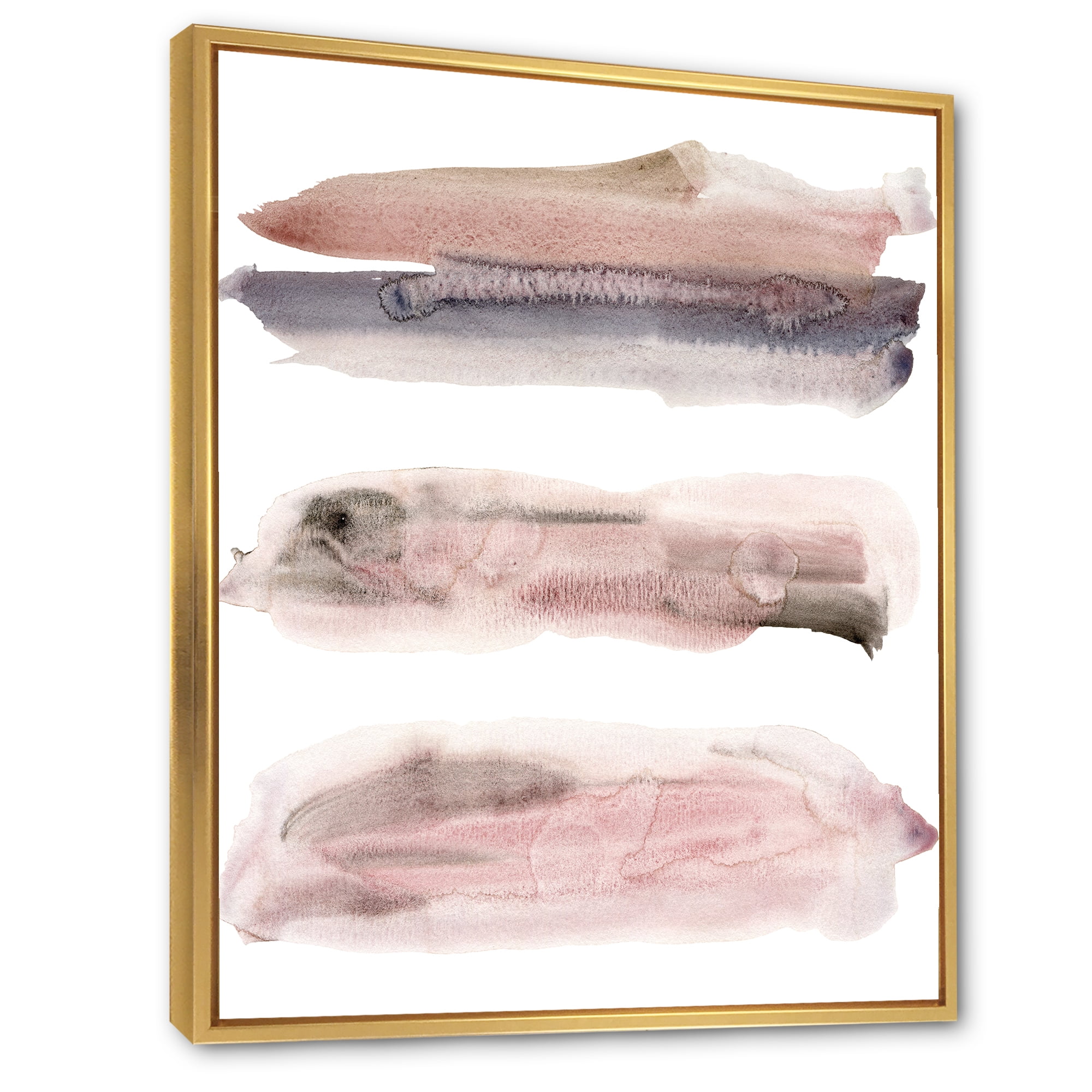 Designart 'Blue and Pink Clouds With Beige Spots II' Modern Framed Canvas Wall Art Print