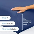 thumbnail image 3 of CGK Linens 4-Piece Ultra Soft & Comfy Hotel Luxury Sheet Set - King Size Cooling Bed Sheet Fits 8"-16" Mattresses, Navy Blue, 3 of 6