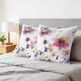 thumbnail image 6 of 24x24 Pillow Covers Set of 2, Purple Spring Floral Square Throw Pillow Covers for Couch/Sofa/Living Room, Pink Flowers Farmhouse Watercolor Decorative Soft Pillowcases for Couch Throw Pillows, 6 of 9