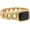 Gold, variant on Men's Stainless Steel Vintage Punk Cool Thin Stackable CZ Hollow Chain Pattern Knight Ring European and American Style