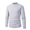 thumbnail image 1 of pstuiky camisas de hombre de manga larga, Suéter informal de color liso para hombre, cuello alto, tejido ajustado, capa base, manga larga, cuello redondo, camiseta/camiseta s, 1 of 3