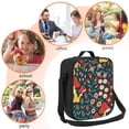 thumbnail image 5 of Logiee Berries and Flowers Print Insulated Lunch Bag for Women/Men, Reusable Lunch Box for Office Work School Picnic Beach,Leakproof Freezable Cooler Bag with Shoulder Strap, 5 of 7