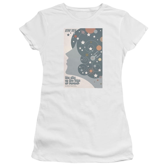 Star Trek Tos Episode 28 Junior Women's Sheer T-Shirt White