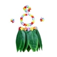thumbnail image 4 of Disfraz, falda de hojas con guirnalda, accesorios de baile tropical para fiestas en la playa, do, 4 of 6