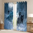 thumbnail image 2 of Erosebridal Blue Eyed Wolf Pack Snow Jungle Print Curtains Pack of 2 (42x84 Each), Mystic Winter Curtains Blackout for Men and Women, 2 of 6