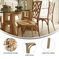 thumbnail image 4 of Flash Furniture Commercial Grade Pecan Solid Wood Stackable Dining Chair with Intricate Back Detail - Set of 2, 4 of 13