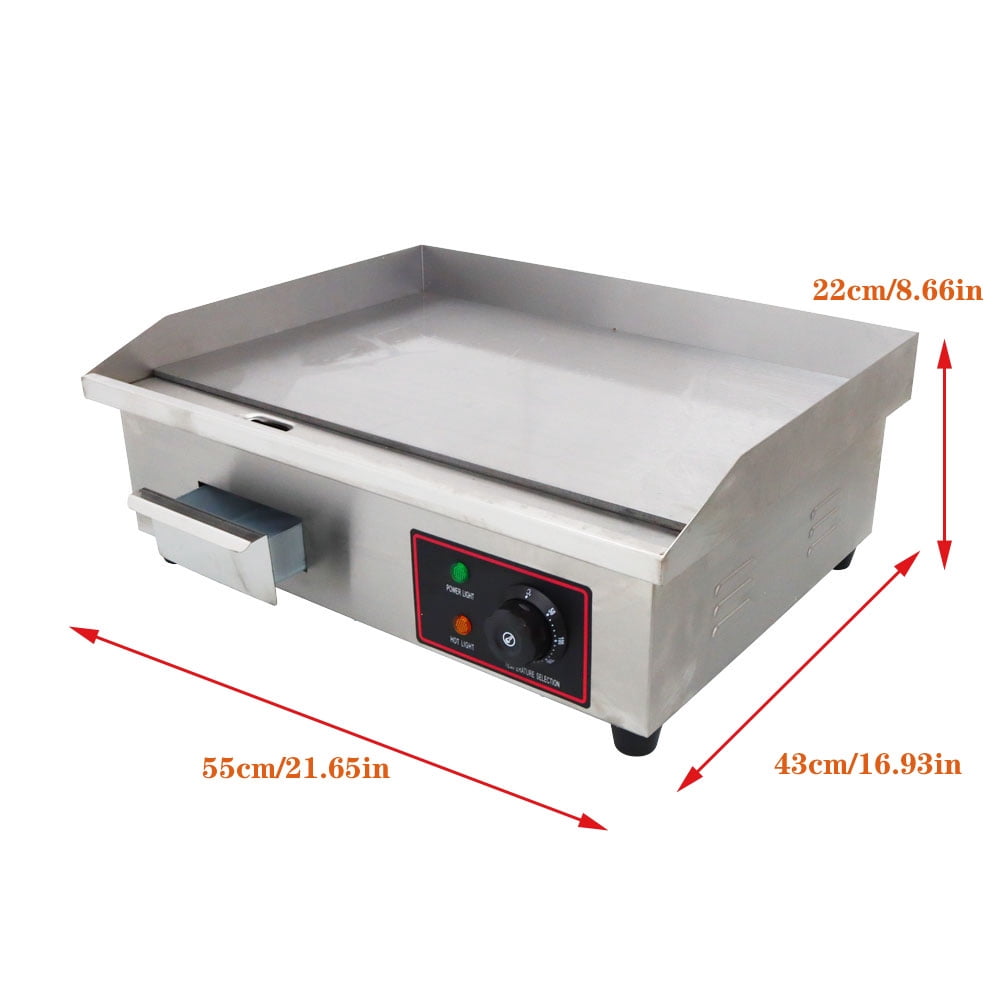 INTBUYING Commercial Electric Flat Cooking Griddle Teppanyaki Maker 3000W