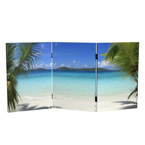 2 ft. Short Double Sided Beach Canvas Folding Screen