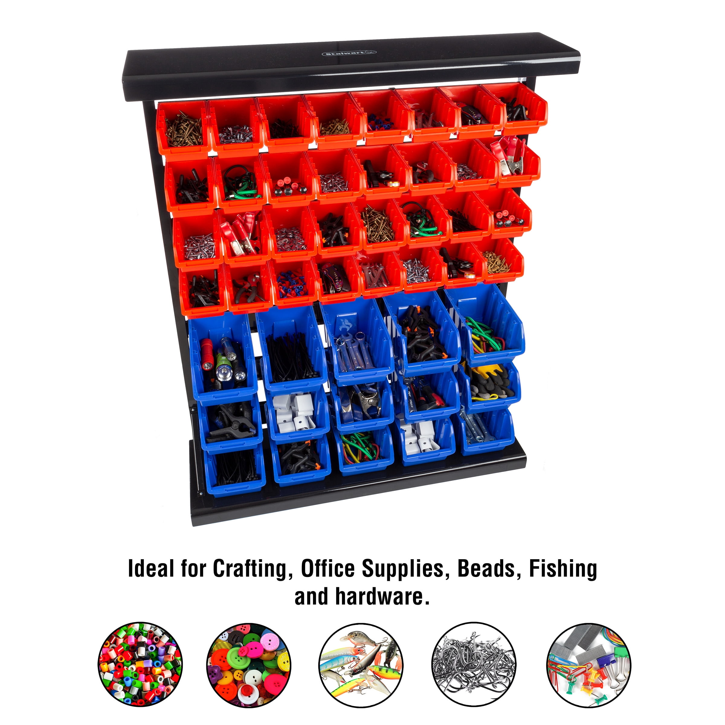 Wall Mount 47 Bin Storage Rack Organizer