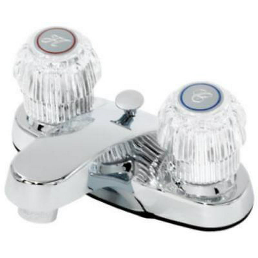 Baypointe Chrome Finish 2 Acrylic Handle Lavatory Faucet Plastic Po