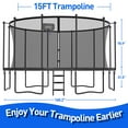 thumbnail image 5 of Kacho Trampoline for Kids and Adults 15FT, 1500LBS Trampoline with Enclosure Net, Sprinkler, Light, Heavy Duty Trampoline with Basketball Hoop, Ladder, Outdoor Recreational Trampoline No Gap Design, 5 of 7