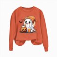thumbnail image 4 of Towmus Halloween Sweatshirts for Women Funny Pumpkin Sweater Cute Print Coffee Graphic Pullover Shirts Crewneck Long Sleeve Shirts Tops, 4 of 4