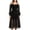Black, variant on Oksale Medieval Dress for Women Retro Elegant Mesh Sheer Lace Up Midi Dresses Cold Shoulder Long Sleeve Renaissance Gothic Dress Navy S